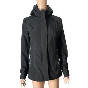 Kenneth Cole Reaction Jacket Womens Small Black Full Zip Snap Button
